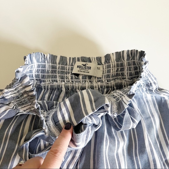 Hollister Ultra High Rise Tie Waist Paper Bag Striped Shorts XS NWT - Picture 5 of 10